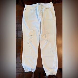 Judy Blue White Skinny Fit Jeans distressed